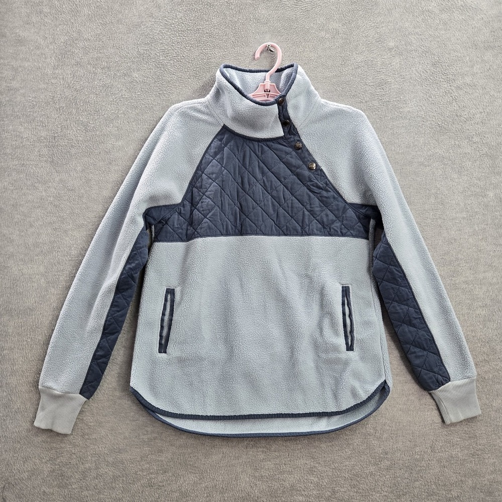 Abercrombie & Fitch Women‎ Sweatshirt S Light Blue Pullover Quilted Solid